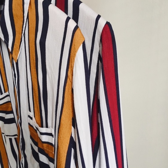 NWT mustard yellow stripe button  shirt - Picture 7 of 7